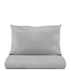 Parure letto 1 piazza e mezza righe grigio Young