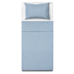 Parure letto singolo quadretti blu Young