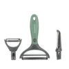 Pelaverdure 3 in 1 con testine intercambiabili verde