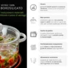 Pentola 2,5 L vetro borosilicato con coperchio manici bianchi