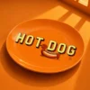 Piattino decorativo vetro 15 cm Hot dog arancione