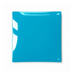 Piattino decorativo vetro 13x13 cm Gatto azzurro
