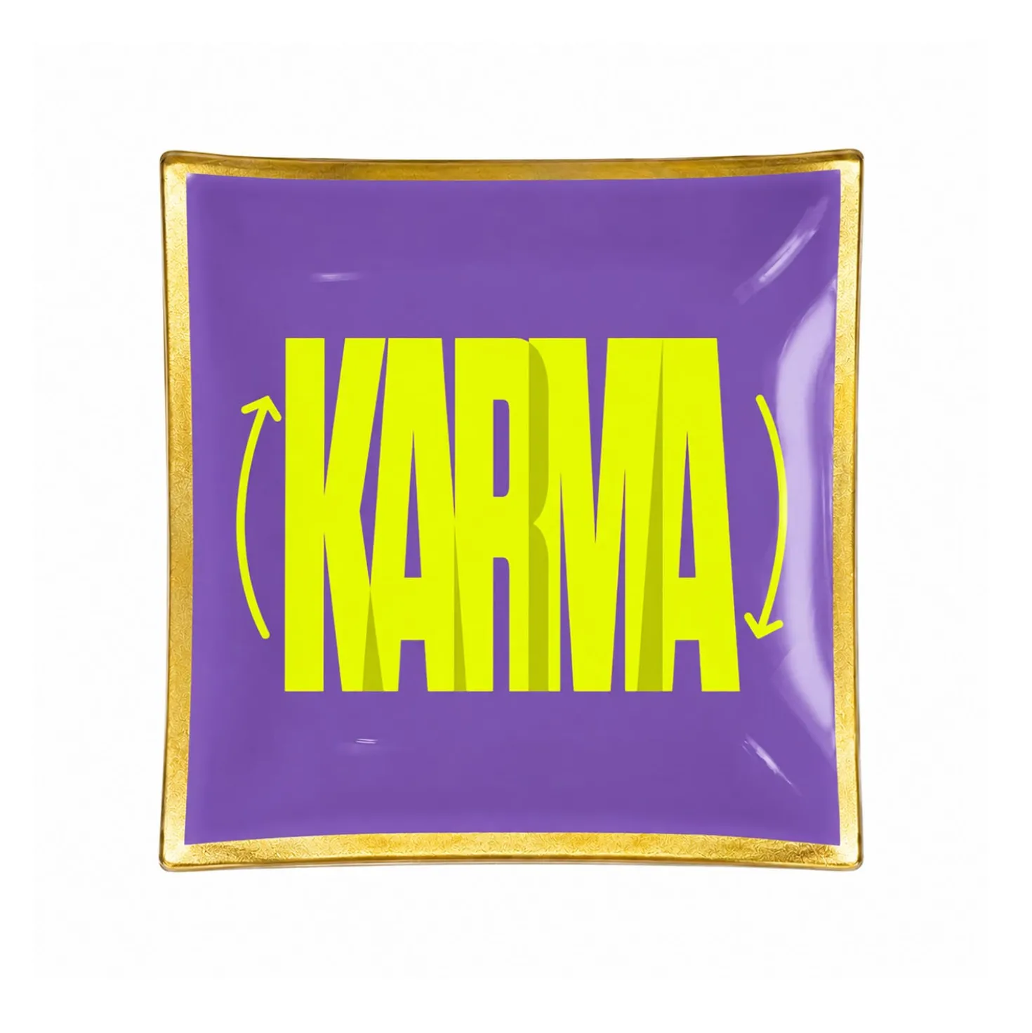 Piattino decorativo vetro 13x13 cm Karma viola