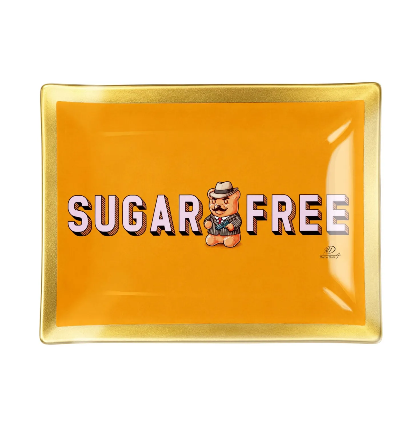 Piattino decorativo vetro 16x12 cm Sugar free arancione