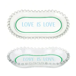 Piattino ovale vetro Love is love Color Bloom
