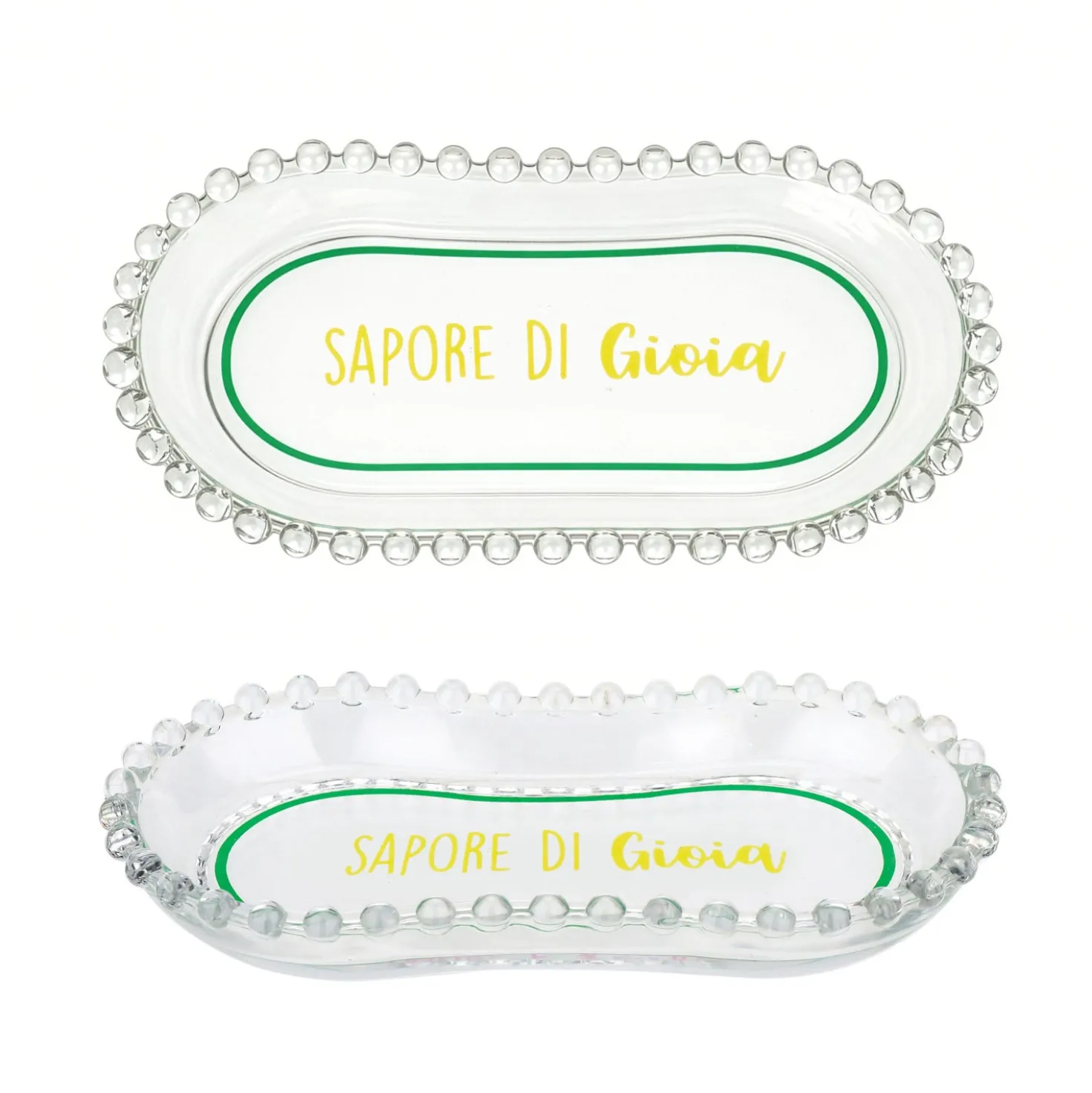 Piattino ovale vetro Sapore di gioia Color Bloom