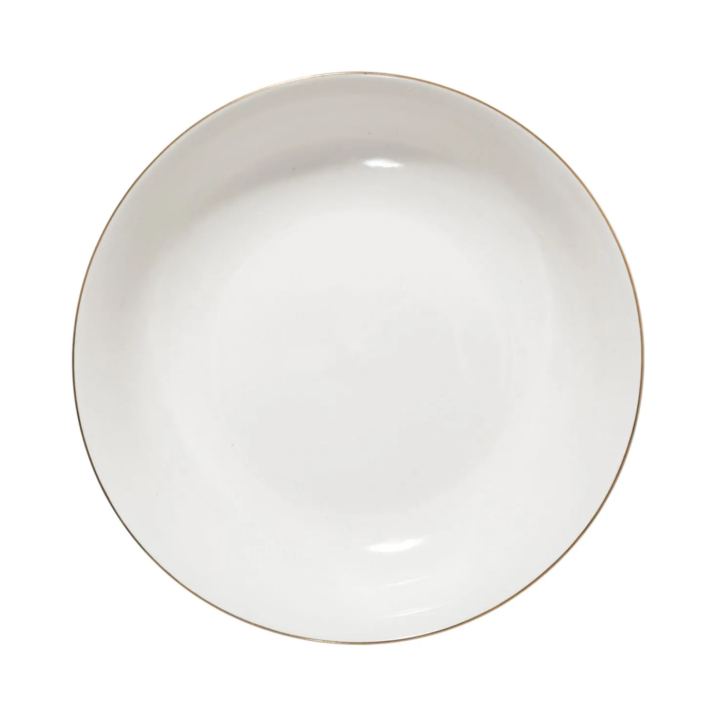 Piatto fondo in porcellana bianca filo oro 20 cm Petit Salon