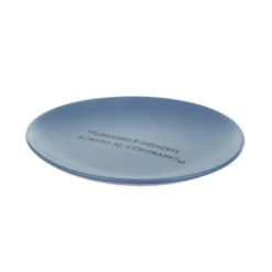 Piatto frutta ottanio 19 cm stoneware scritta Quotes