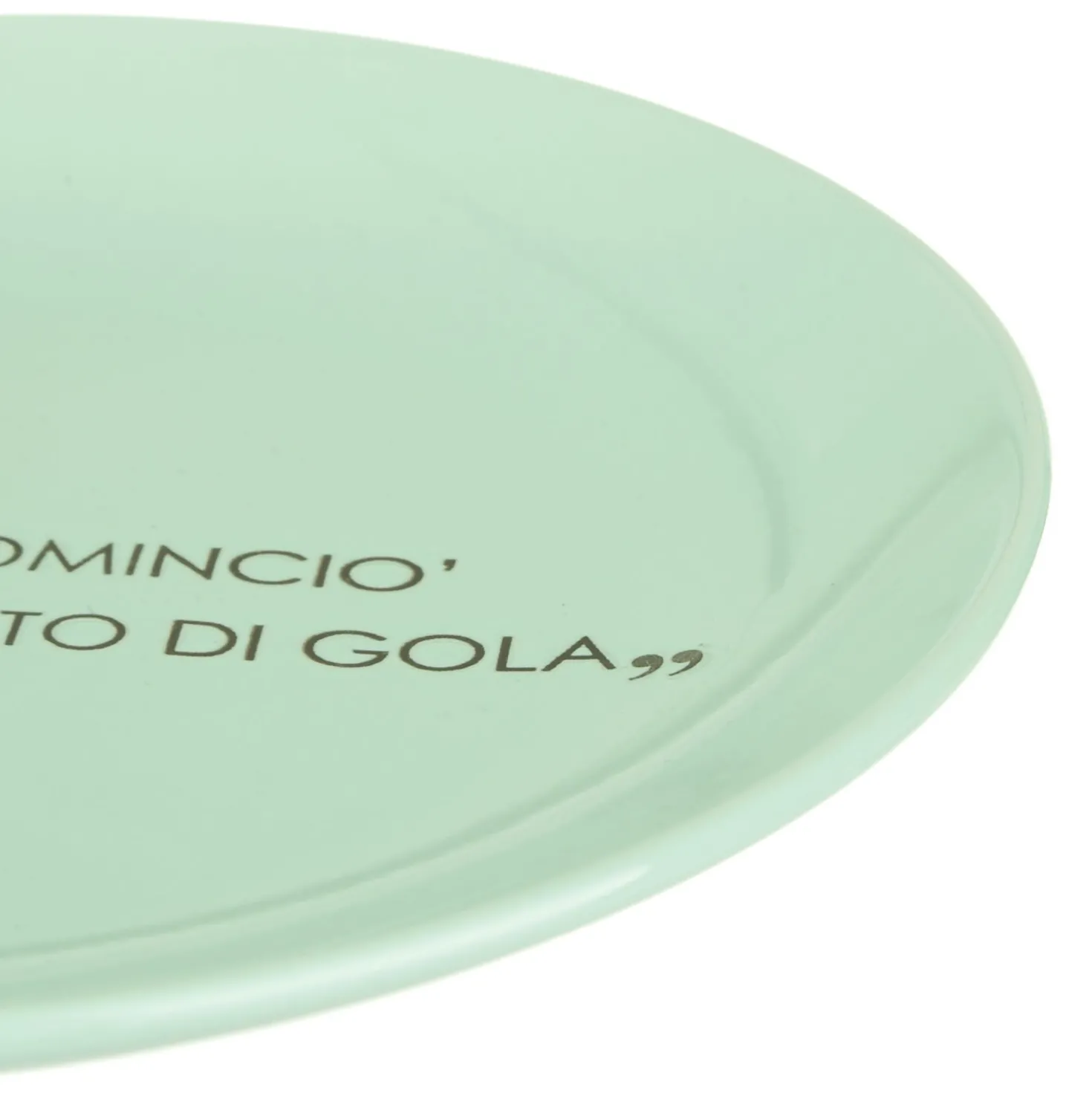 Piatto frutta salvia con scritta 19,5 cm in stoneware
