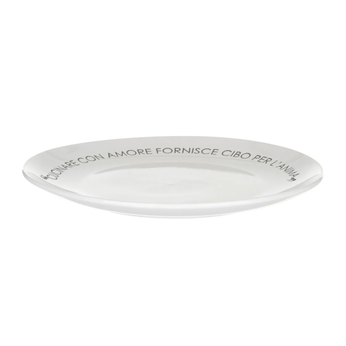 Piatto piano bianco con scritta 27 cm in stoneware