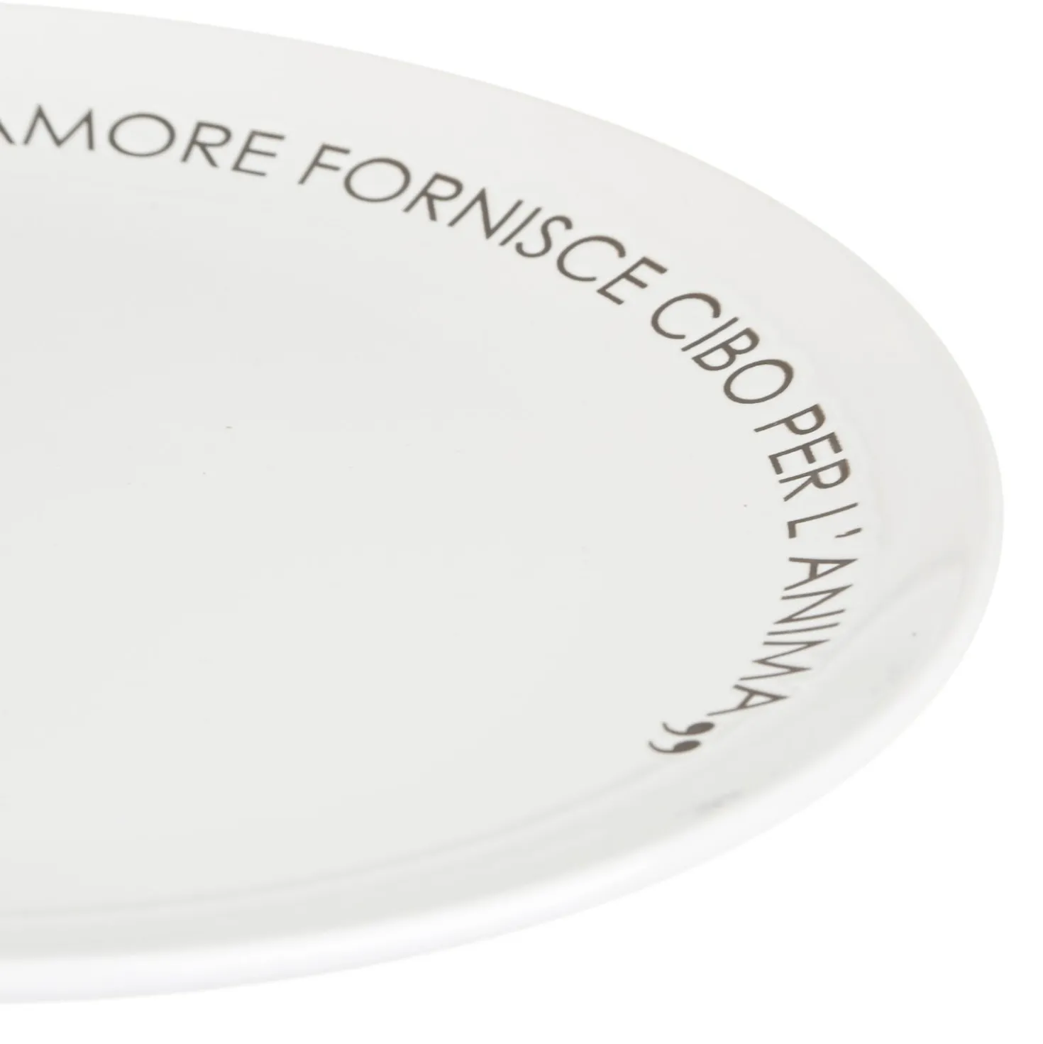 Piatto piano bianco con scritta 27 cm in stoneware