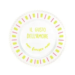 Piatto piano vetro Il gusto dell'amore Color Bloom