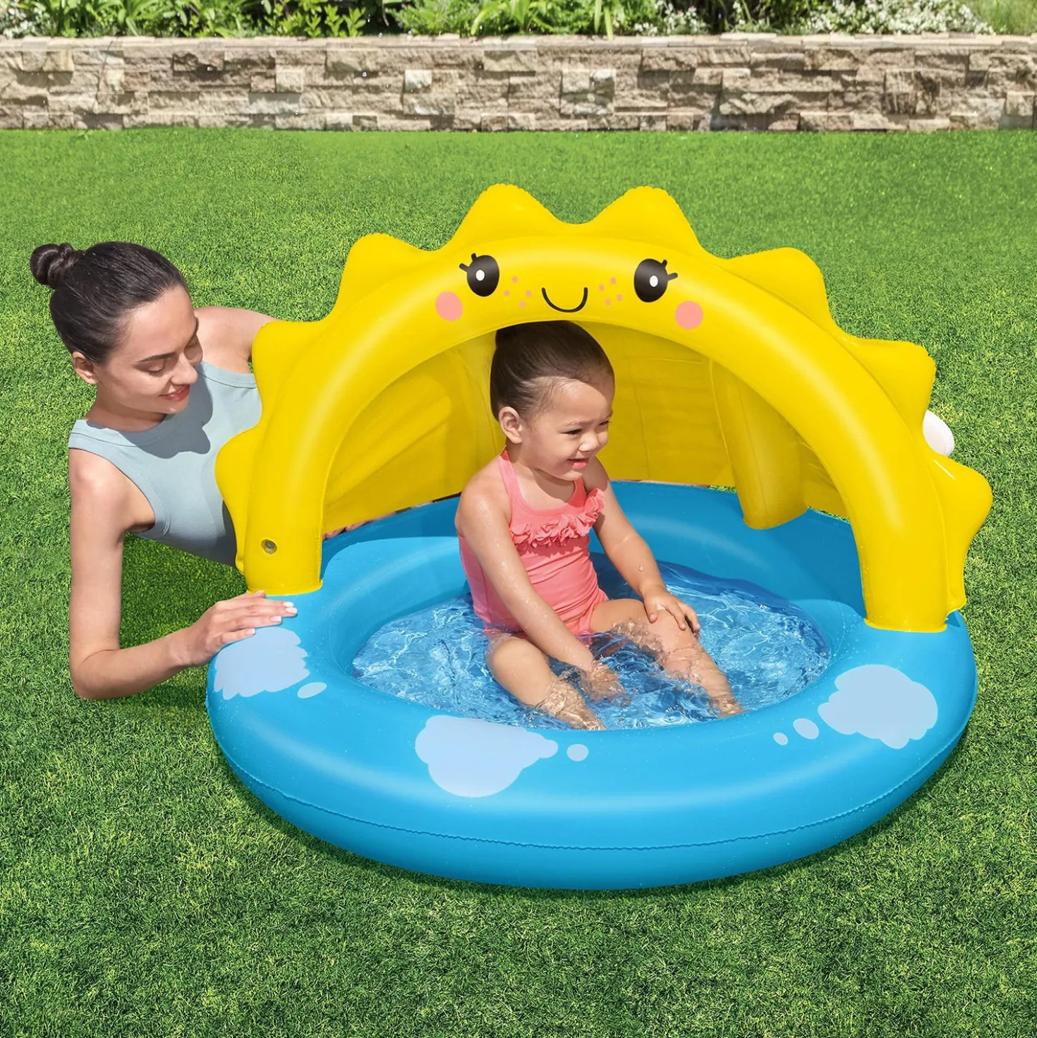 Piscina per bambini 101x97x71 cm con parasole Sunny Days