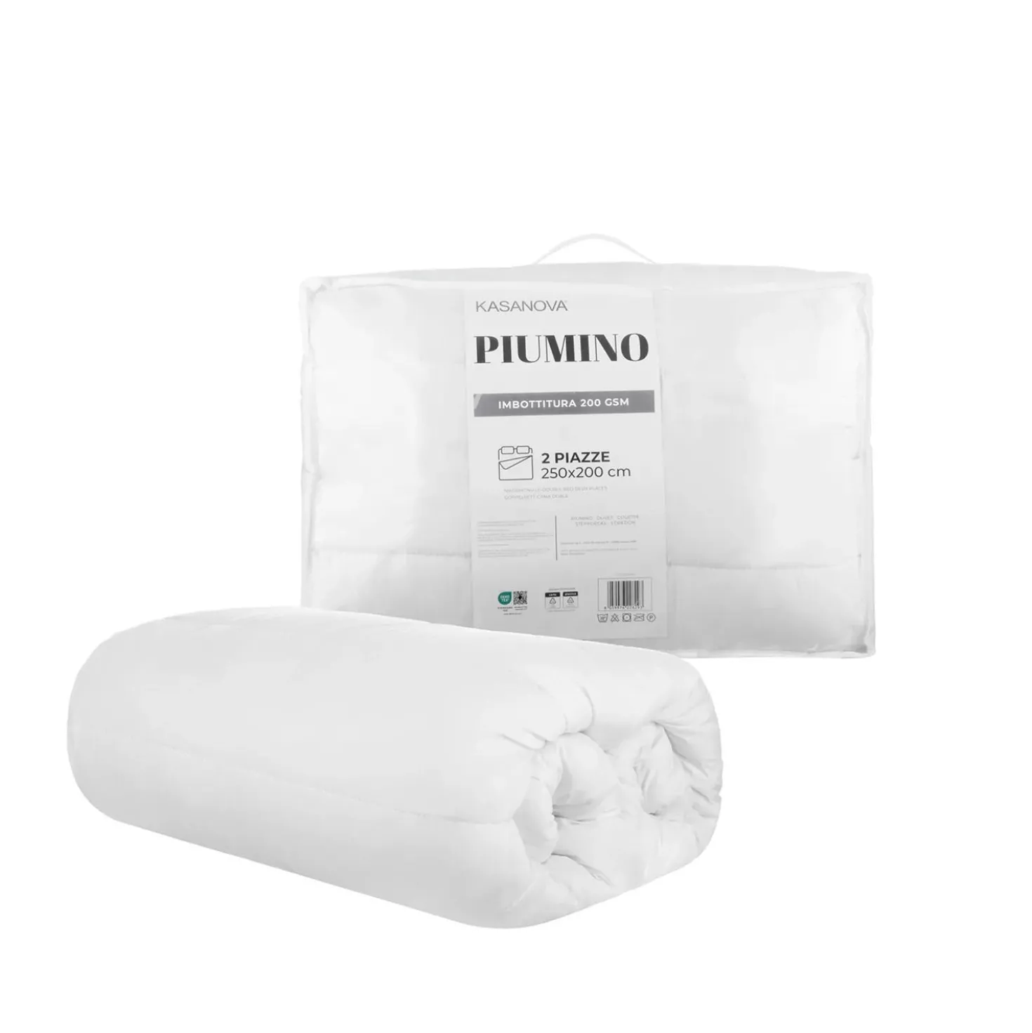 Piumino matrimoniale microfibra 200 gr/mq bianco