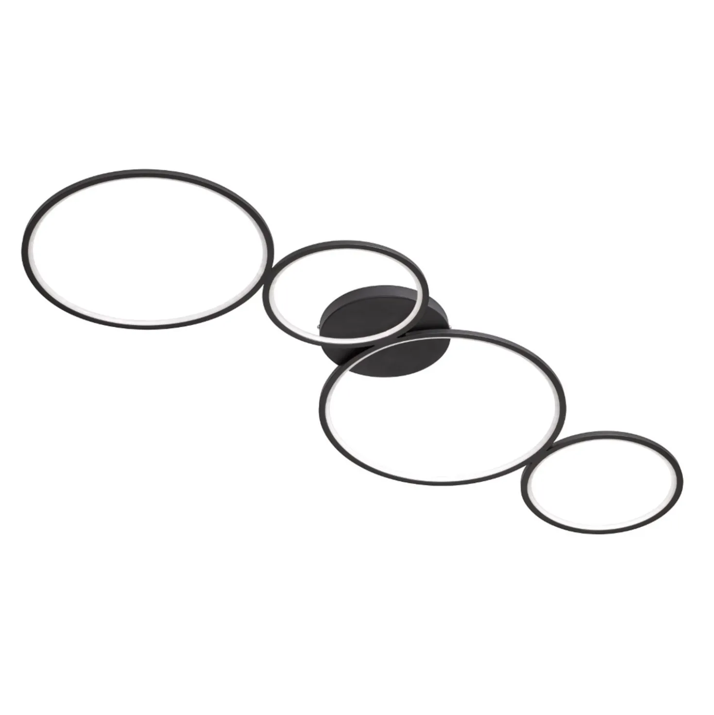 Plafoniera 4 LED Rondo nero Trio