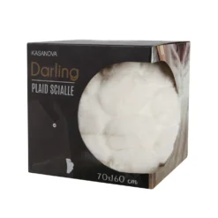Plaid scialle bianco con bottone Darling