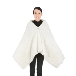 Plaid scialle bianco con bottone Darling