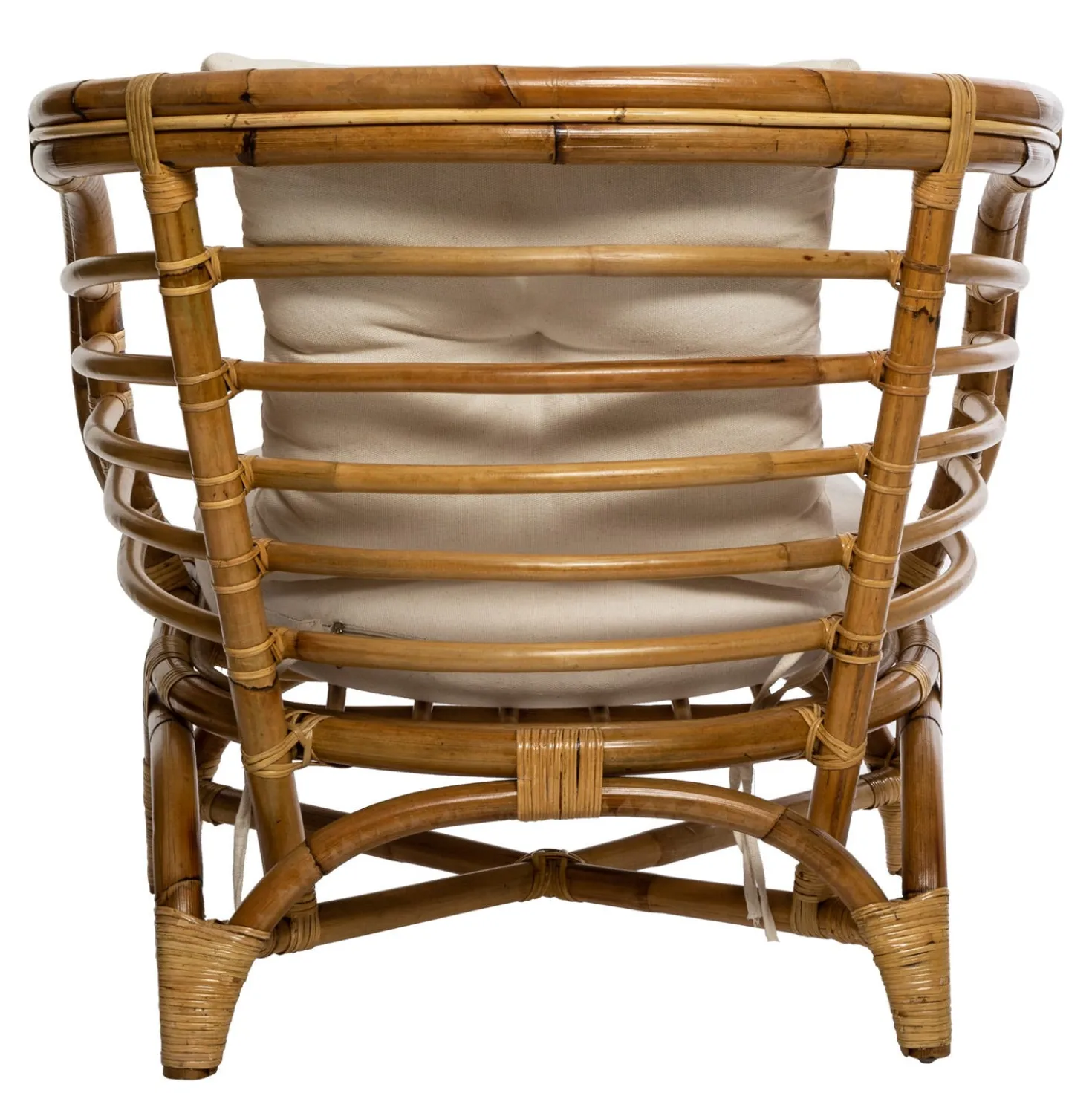 Poltrona con cuscino in rattan Farah