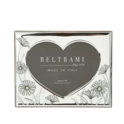 Portafoto cuore fiori foto 13x18 cm Beltrami con argento Miro Silver
