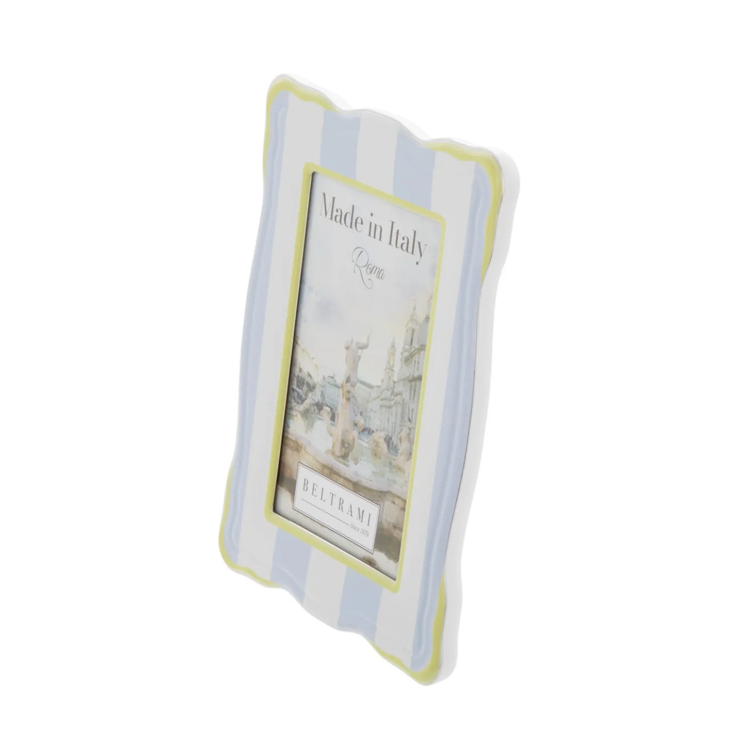 Portafoto 10x15 cm Summer legno celeste giallo