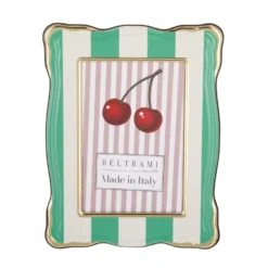 Portafoto 13x18 cm Summer legno verde bordo oro