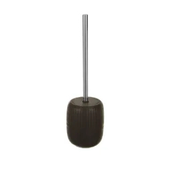 Porta scopino WC nero righe stoneware