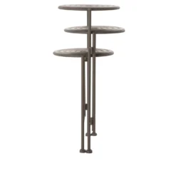 Portavasi in ferro per 3 piante 71x50x21 cm caffè