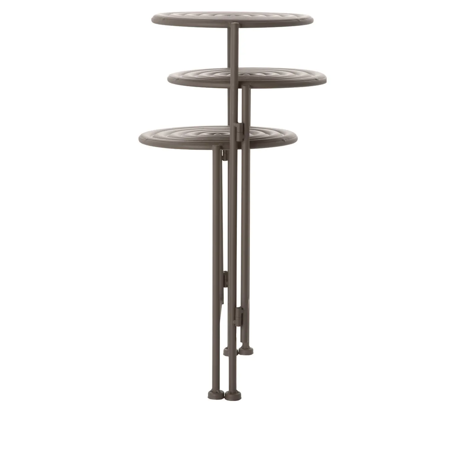 Portavasi in ferro per 3 piante 71x50x21 cm caffè