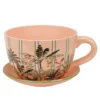 Portavaso rosa tazza in ceramica 29,5x22,5x14,8 cm