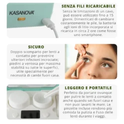 Pulitore lenti a contatto a ultrasuoni con specchio