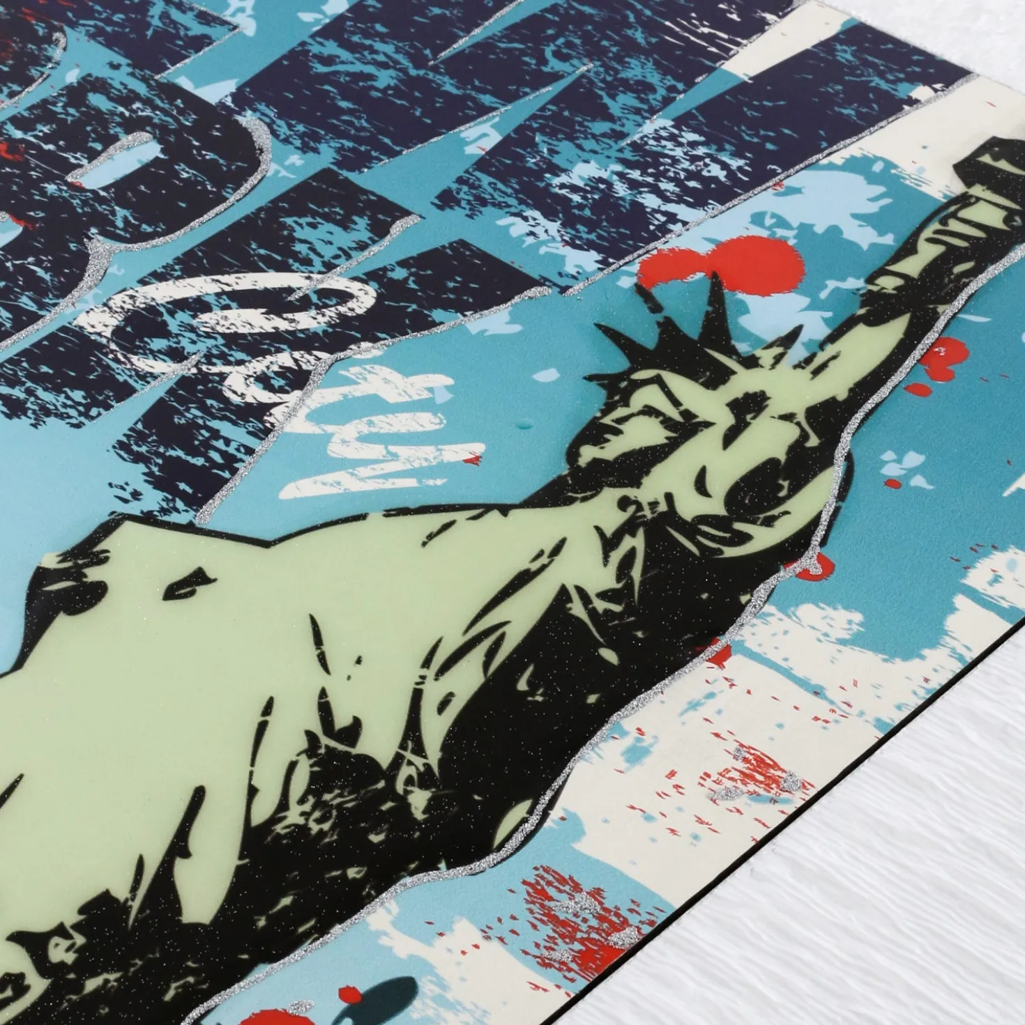 Quadro New York con cornice con argento Miro Silver, 70x70 cm