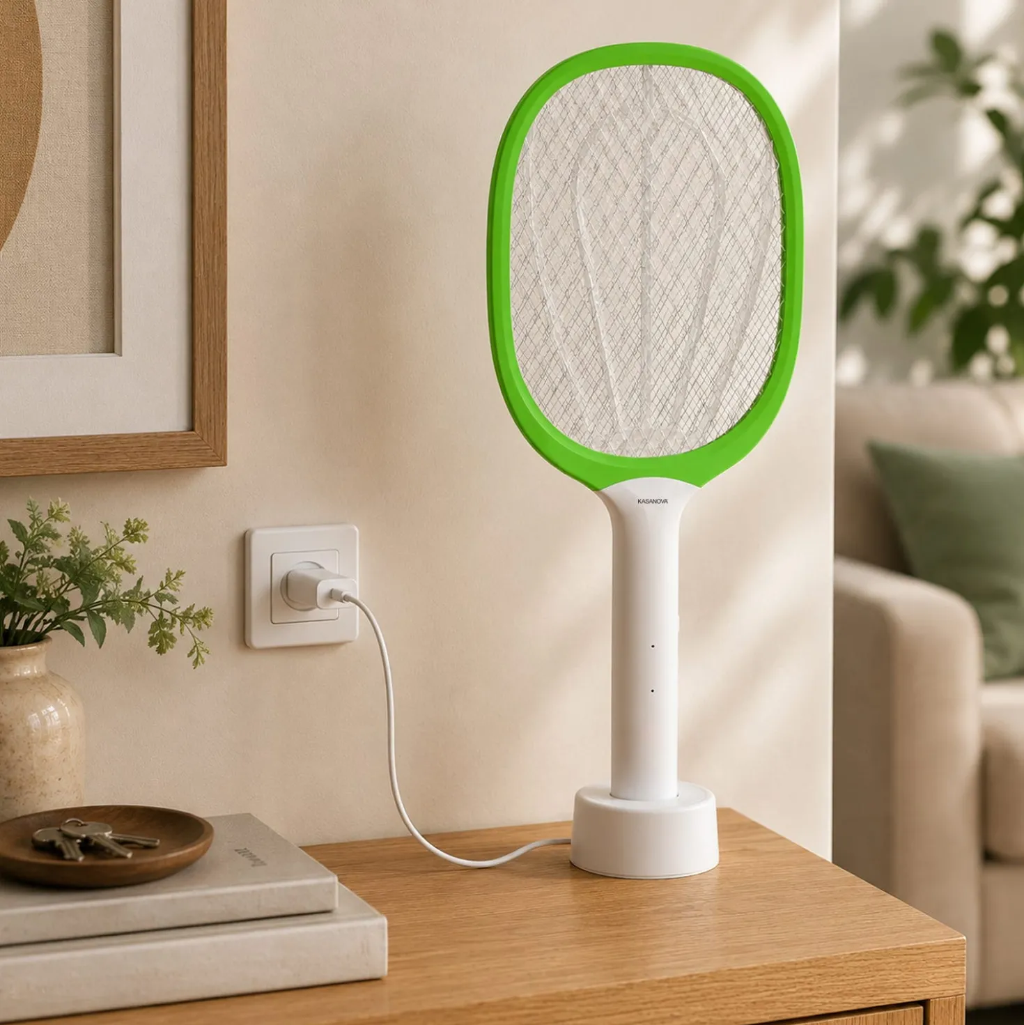 Racchetta antizanzare elettrica ricaricabile verde