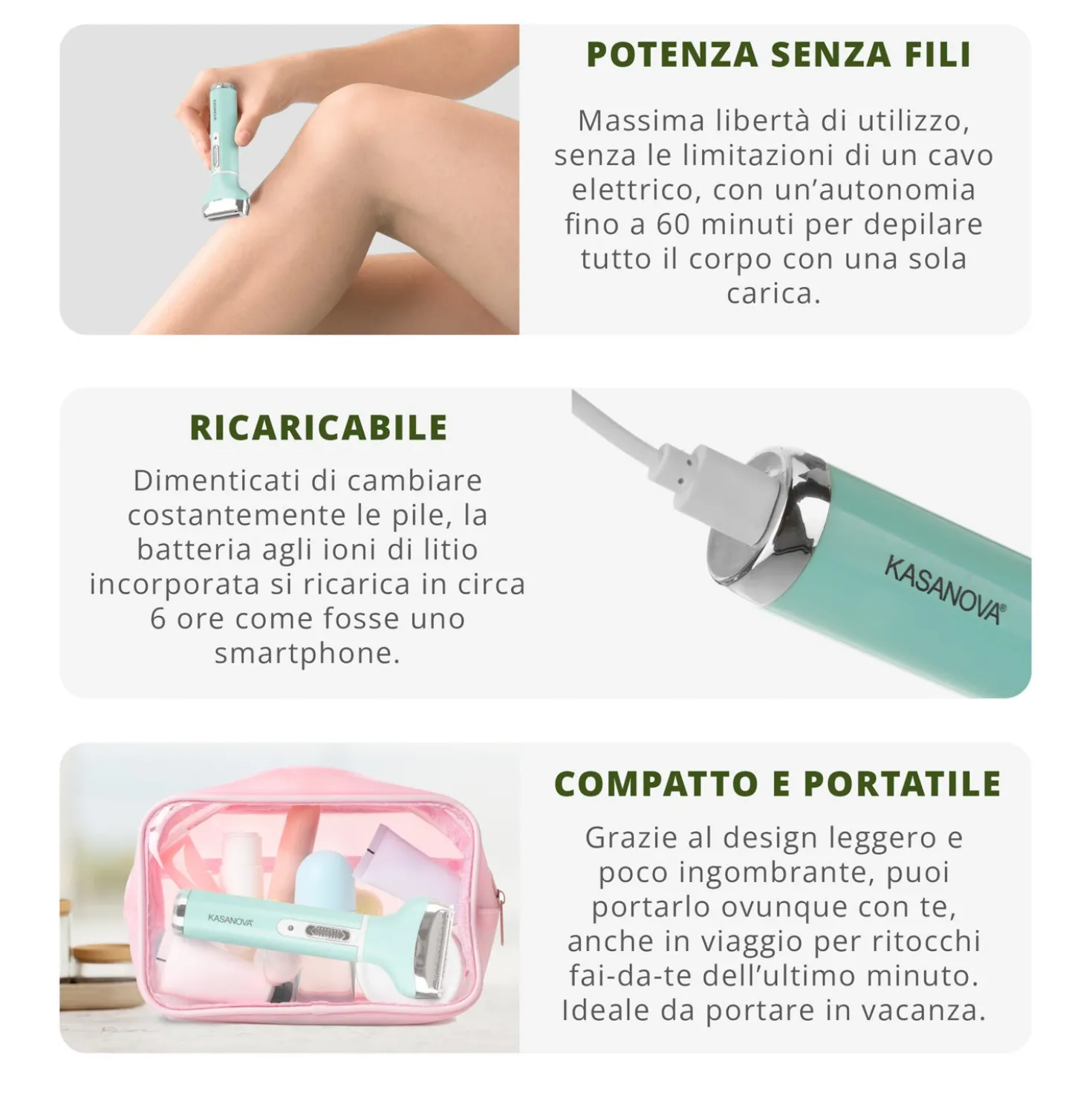 Rasoio 4 in 1 ricaricabile senza fili