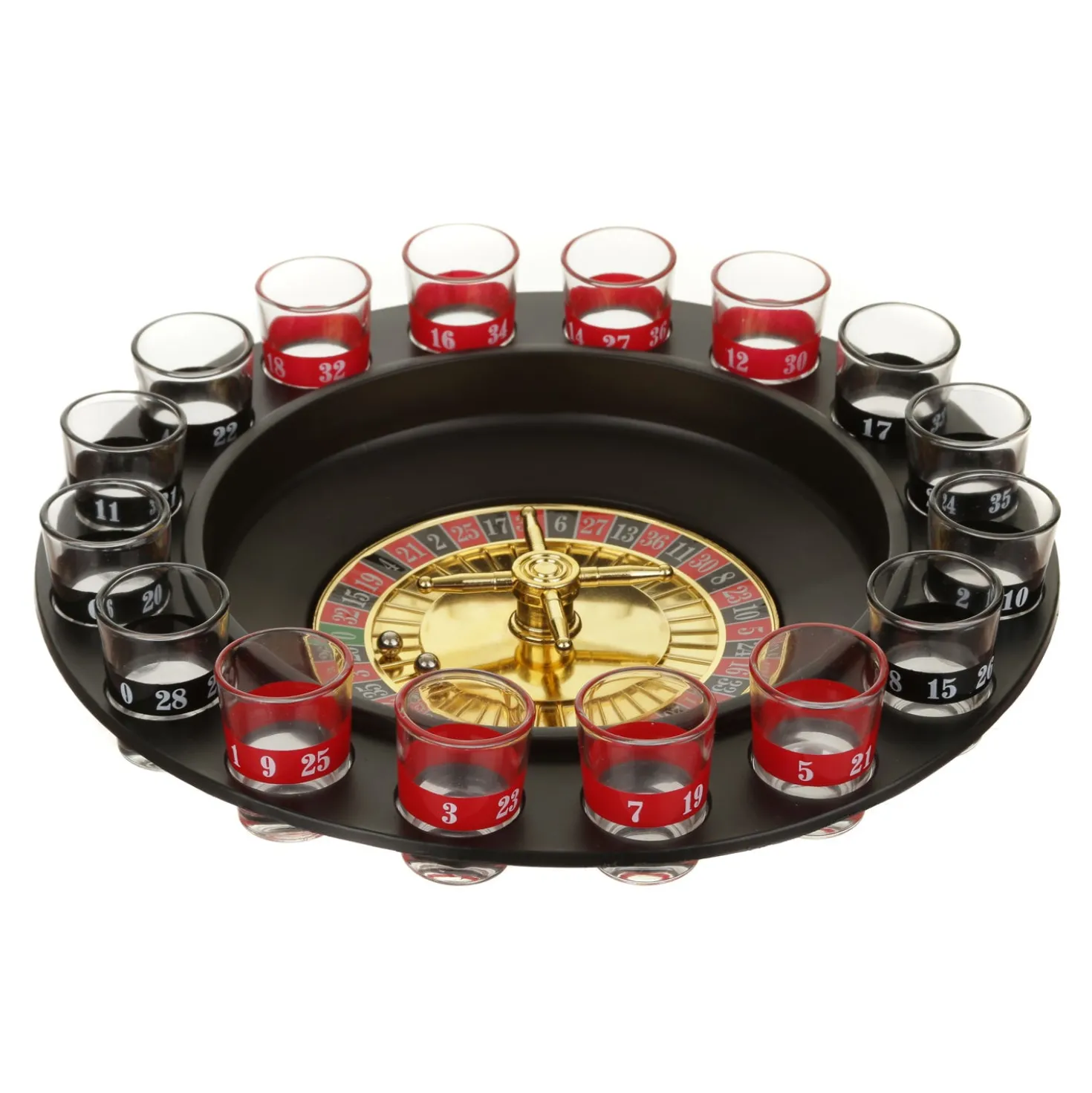Roulette alcolica con 16 bicchierini
