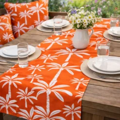Runner da esterno 40x130 cm palme arancio