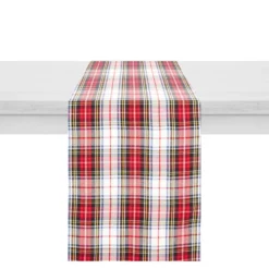 Runner tartan bianco 50x140 cm