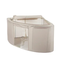 Scatola armadio angolare 63x28x48 cm doppia cerniera tortora