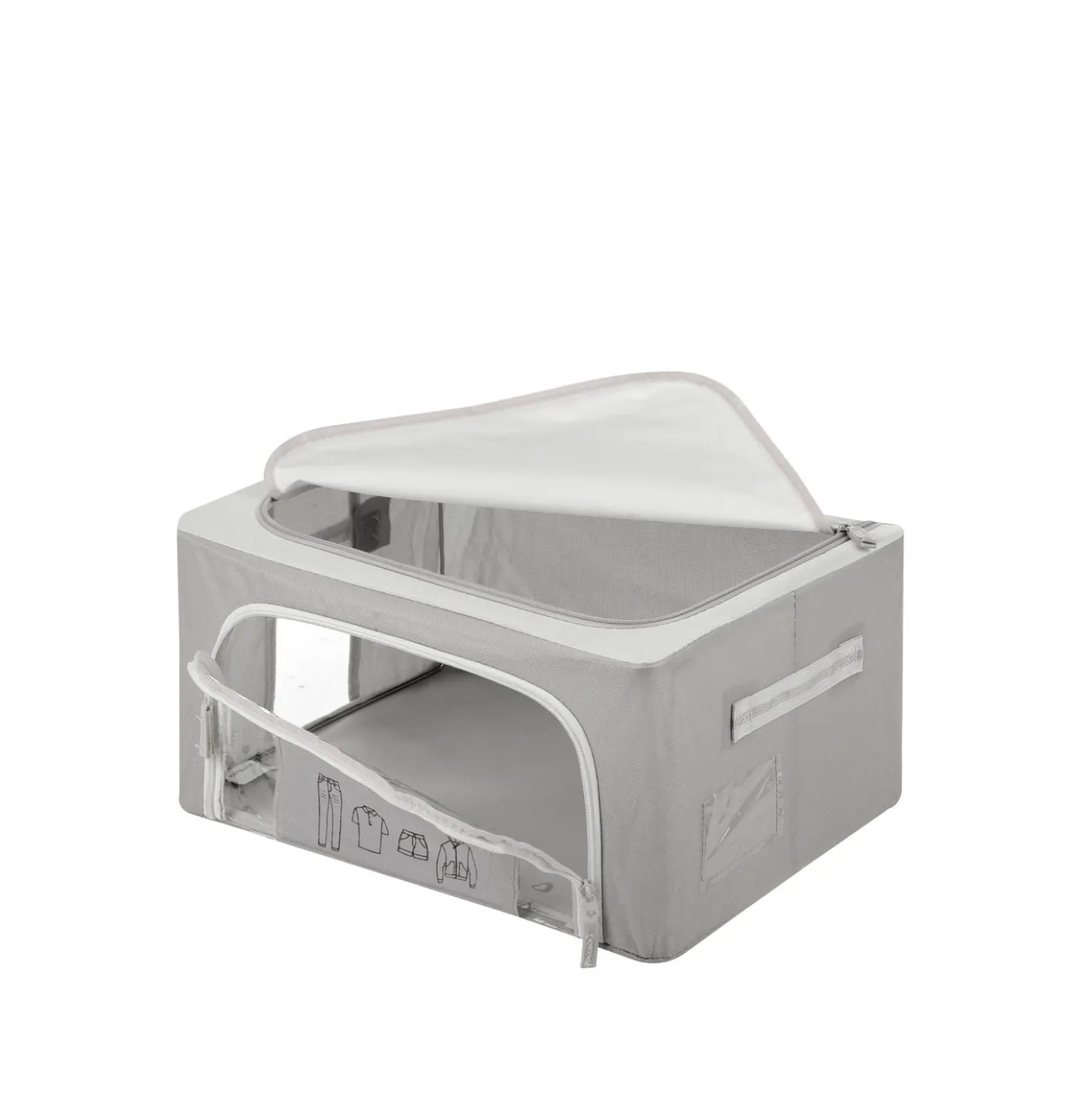 Scatola armadio 40x20x30 cm doppia cerniera e scritta grigio