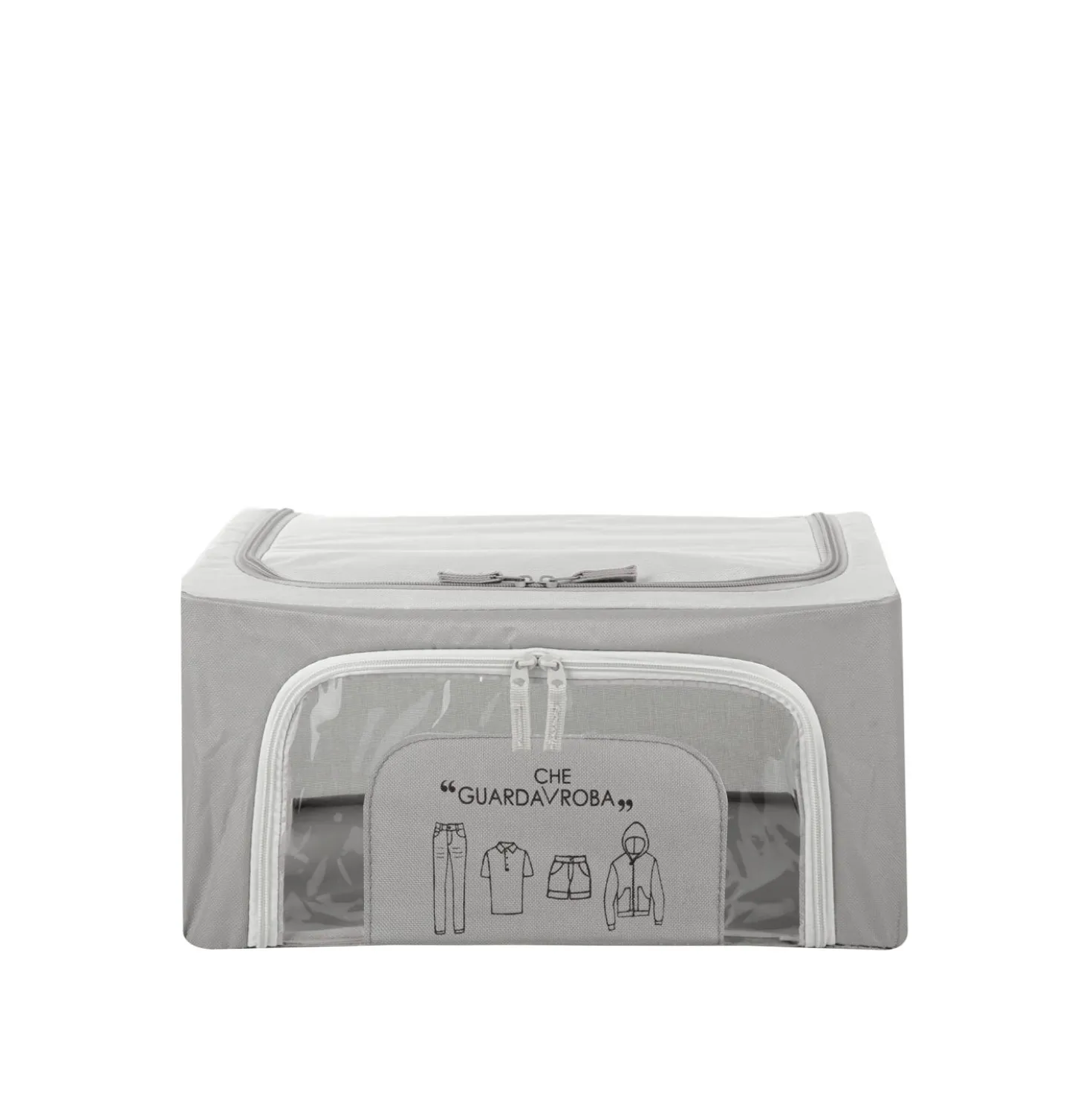 Scatola armadio 40x20x30 cm doppia cerniera e scritta grigio