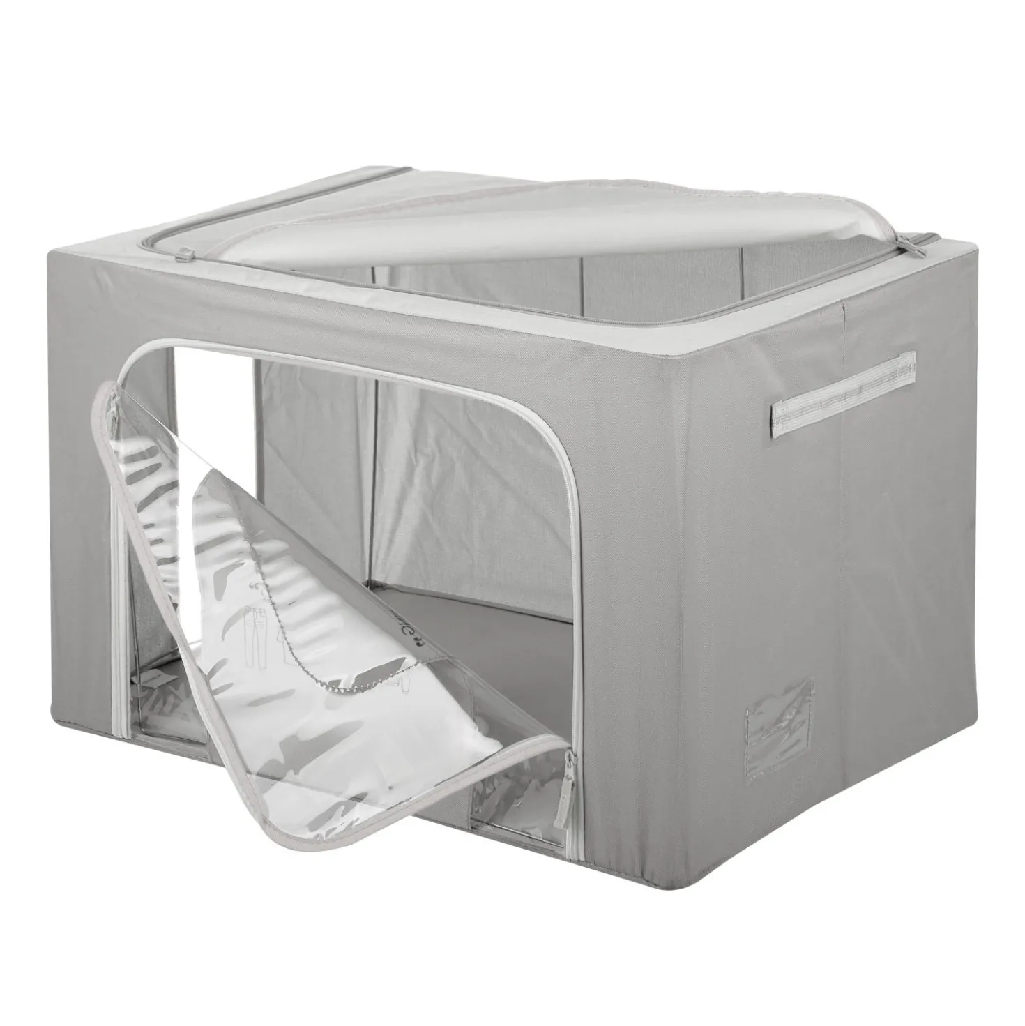Scatola armadio 62x44x40 cm doppia cerniera e scritta grigio