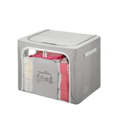 Scatola armadio 50x40x40 cm doppia cerniera e scritta grigio