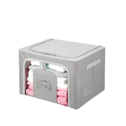 Scatola armadio 50x40x33 cm doppia cerniera e scritta grigio
