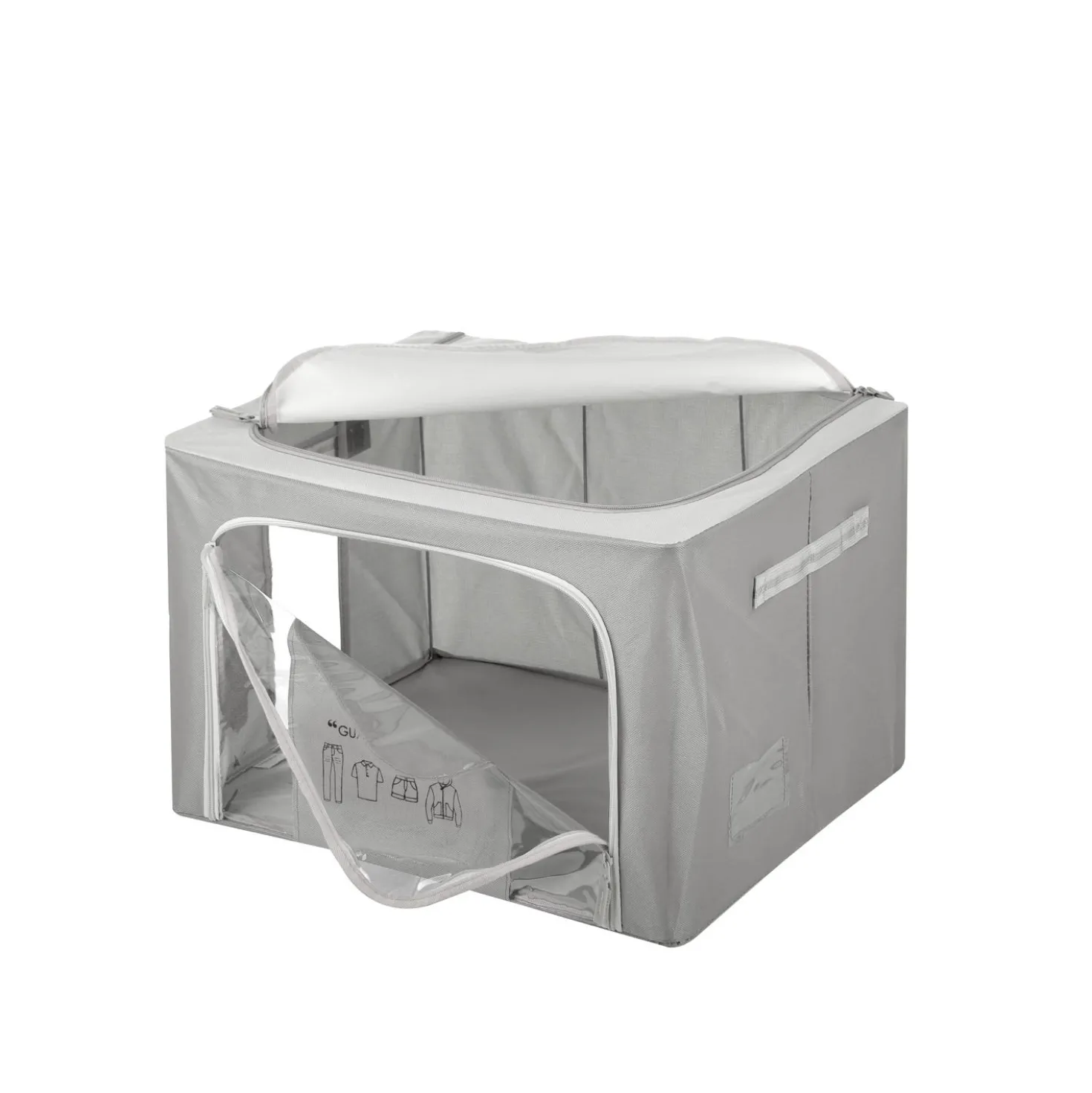 Scatola armadio 50x40x33 cm doppia cerniera e scritta grigio