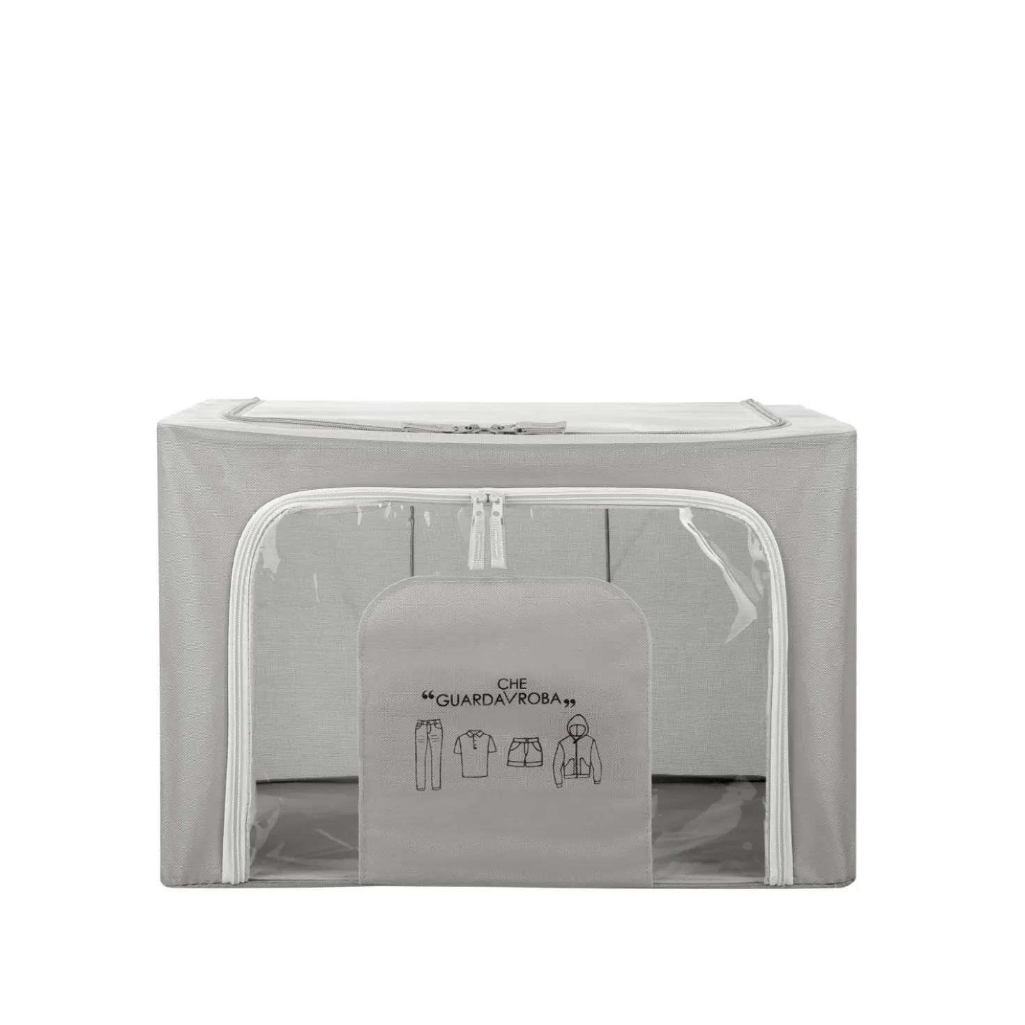 Scatola armadio 50x40x33 cm doppia cerniera e scritta grigio