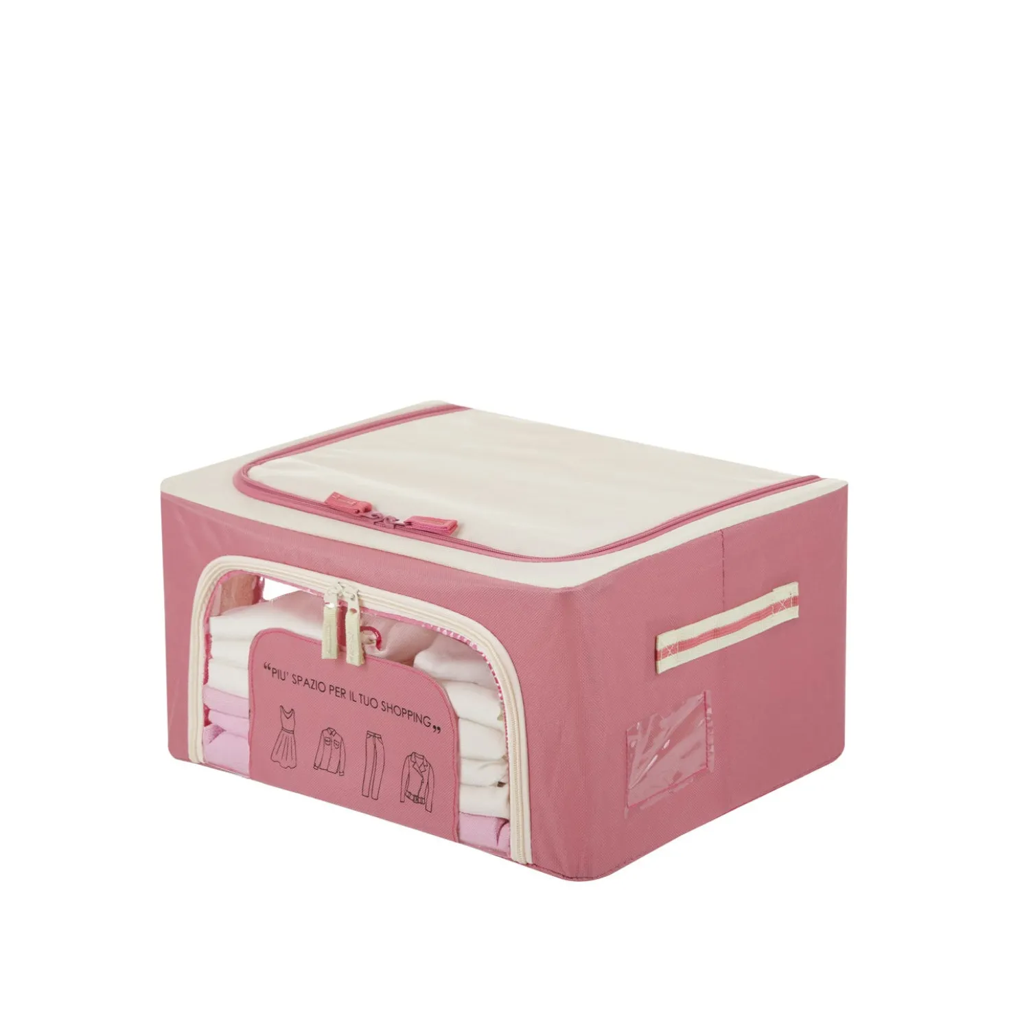 Scatola armadio 40x20x30 cm doppia cerniera e scritta malva