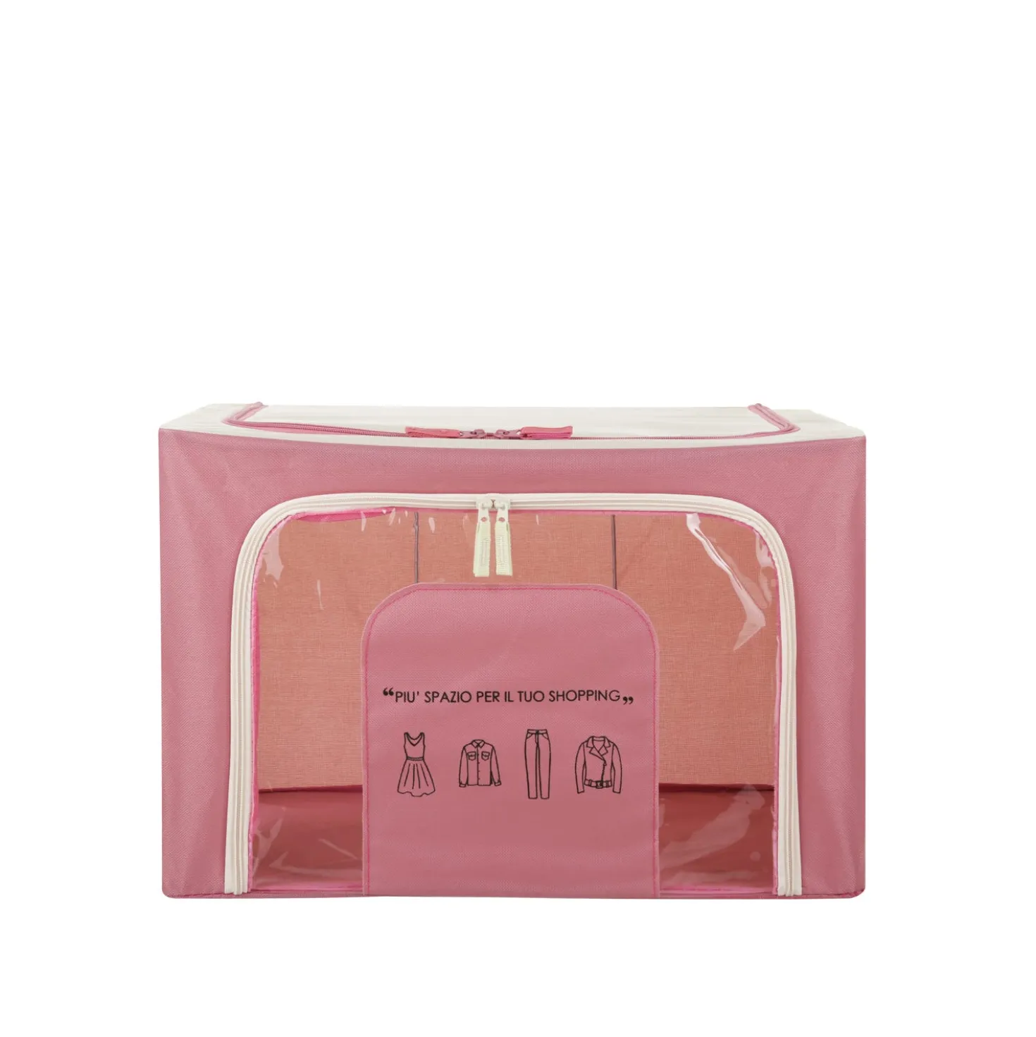 Scatola armadio 50x40x33 cm doppia cerniera e scritta malva