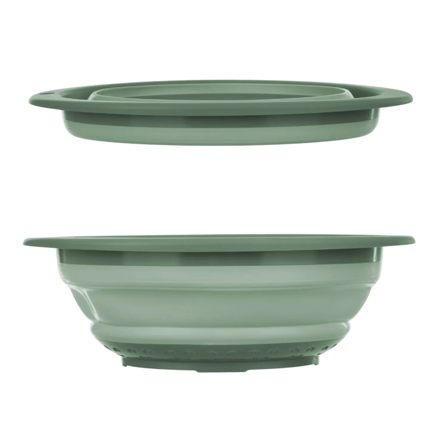 Scolapasta pieghevole salvaspazio tondo verde
