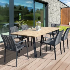 Sedia Catalina nera in alluminio, da 55x87x60 cm