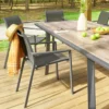 Sedia da giardino grigio con braccioli Essentia