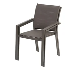 Sedia da giardino grigio con braccioli Essentia